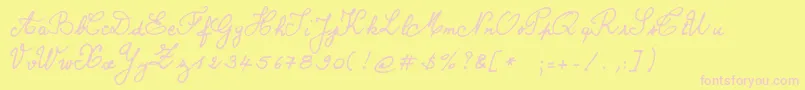 Bernard-fontti – vaaleanpunaiset fontit keltaisella taustalla