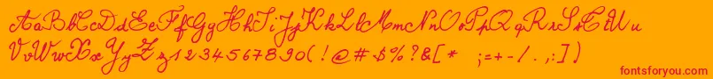 Bernard Font – Red Fonts on Orange Background