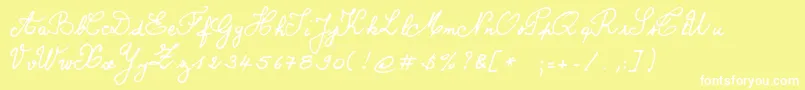 Czcionka Bernard – białe czcionki na żółtym tle