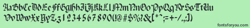 PenchantthinRegular Font – Black Fonts on Green Background