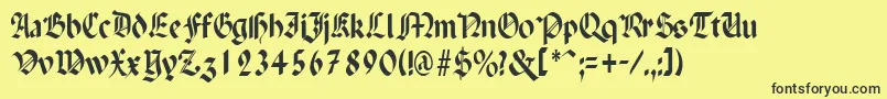 PenchantthinRegular Font – Black Fonts on Yellow Background