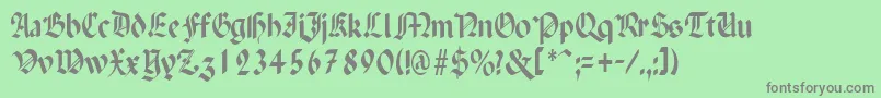 PenchantthinRegular Font – Gray Fonts on Green Background