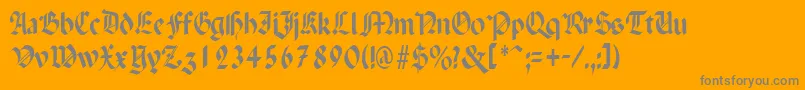 PenchantthinRegular-Schriftart – Graue Schriften auf orangefarbenem Hintergrund