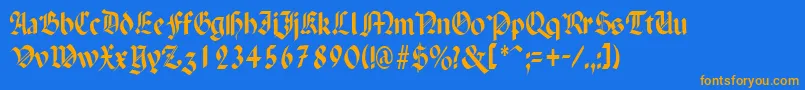 PenchantthinRegular Font – Orange Fonts on Blue Background