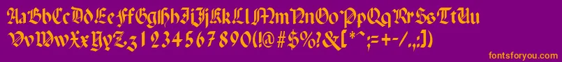 PenchantthinRegular Font – Orange Fonts on Purple Background