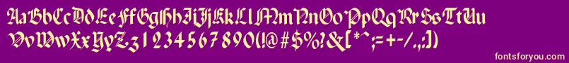 PenchantthinRegular Font – Yellow Fonts on Purple Background