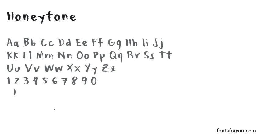 Schriftart Honeytone – Alphabet, Zahlen, spezielle Symbole