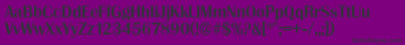 Więcej informacji o czcionce GrenobleserialMediumRegular Czcionka GrenobleserialMediumRegular – czarne czcionki na fioletowym tle