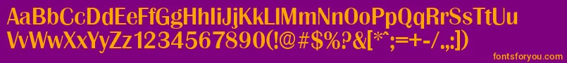 GrenobleserialMediumRegular-Schriftart – Orangefarbene Schriften auf violettem Hintergrund