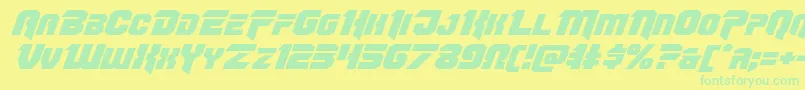 Шрифт Omegaforceexpandital11 – зелёные шрифты на жёлтом фоне