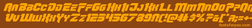 Omegaforceexpandital11-Schriftart – Orangefarbene Schriften auf braunem Hintergrund