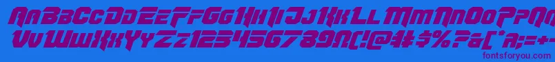 Fonte Omegaforceexpandital11 – fontes roxas em um fundo azul