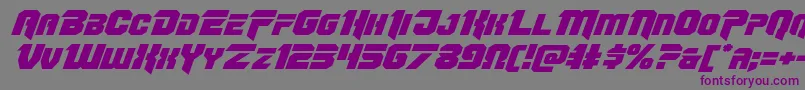 Omegaforceexpandital11 Font – Purple Fonts on Gray Background