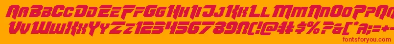 Omegaforceexpandital11-Schriftart – Rote Schriften auf orangefarbenem Hintergrund