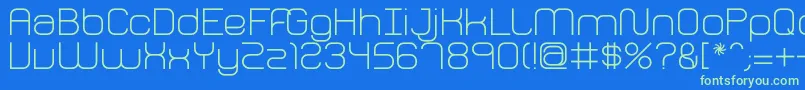 FhPerception Font – Green Fonts on Blue Background