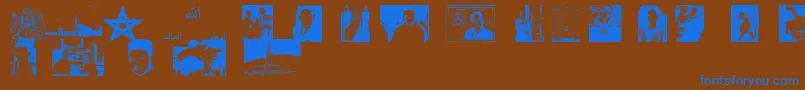 Maroc Font – Blue Fonts on Brown Background