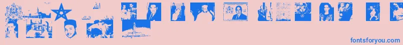 Maroc Font – Blue Fonts on Pink Background
