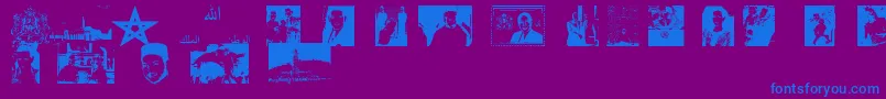 fuente Maroc – Fuentes Azules Sobre Fondo Morado