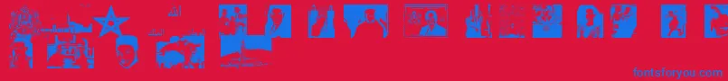 Maroc Font – Blue Fonts on Red Background