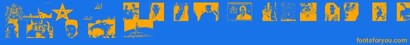 Maroc Font – Orange Fonts on Blue Background