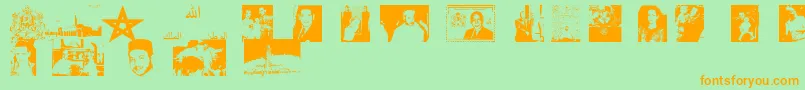 Maroc Font – Orange Fonts on Green Background
