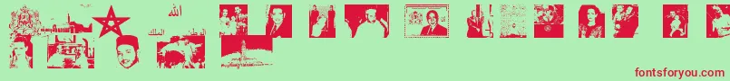 Шрифт Maroc – красные шрифты на зелёном фоне