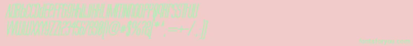Labtubi-Schriftart – Grüne Schriften auf rosa Hintergrund