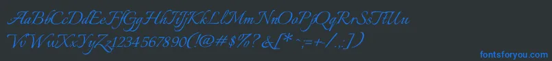 ItaliannoRegular Font – Blue Fonts on Black Background