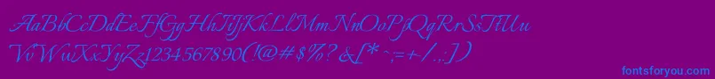 ItaliannoRegular Font – Blue Fonts on Purple Background