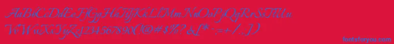 ItaliannoRegular Font – Blue Fonts on Red Background