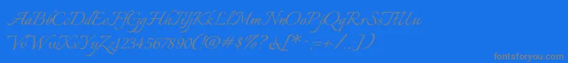 フォントItaliannoRegular – 青い背景に灰色の文字