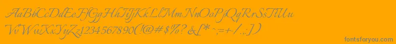 ItaliannoRegular Font – Gray Fonts on Orange Background