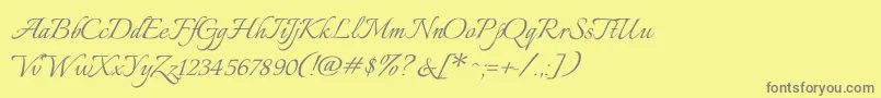 ItaliannoRegular Font – Gray Fonts on Yellow Background