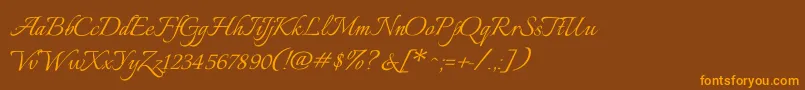 ItaliannoRegular Font – Orange Fonts on Brown Background