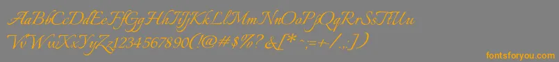 ItaliannoRegular Font – Orange Fonts on Gray Background