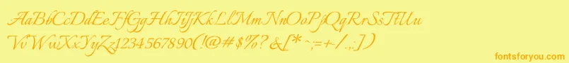 ItaliannoRegular Font – Orange Fonts on Yellow Background
