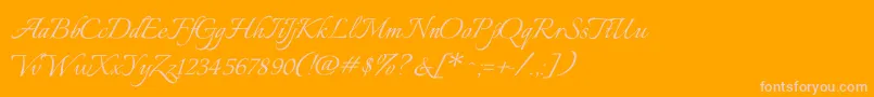 ItaliannoRegular Font – Pink Fonts on Orange Background