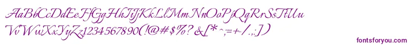 ItaliannoRegular Font – Purple Fonts on White Background