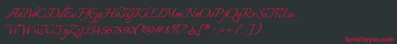ItaliannoRegular Font – Red Fonts on Black Background