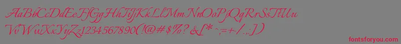 ItaliannoRegular Font – Red Fonts on Gray Background