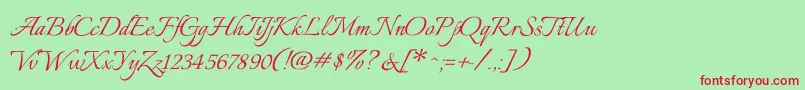 ItaliannoRegular Font – Red Fonts on Green Background