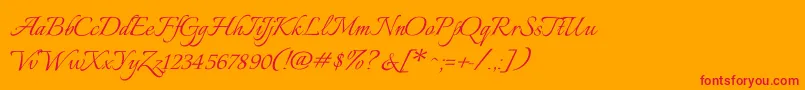 ItaliannoRegular Font – Red Fonts on Orange Background