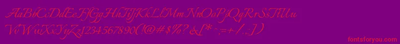 ItaliannoRegular Font – Red Fonts on Purple Background