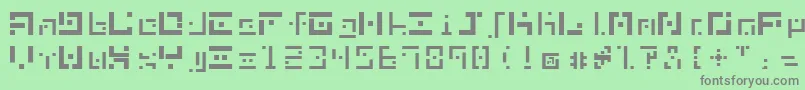 フォントDbeNitrogen – 緑の背景に灰色の文字