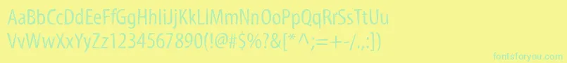 フォントMyriadstdTilt – 黄色い背景に緑の文字