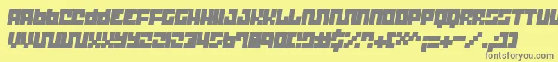 Trickt12-Schriftart – Graue Schriften auf gelbem Hintergrund