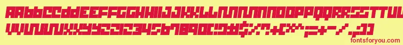 Trickt12-Schriftart – Rote Schriften auf gelbem Hintergrund