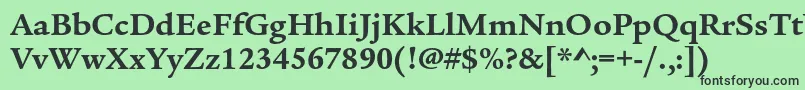 フォントLegacyserifstdBold – 緑の背景に黒い文字