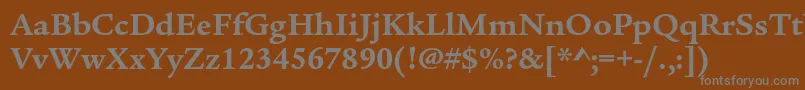 フォントLegacyserifstdBold – 茶色の背景に灰色の文字