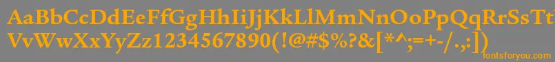 フォントLegacyserifstdBold – オレンジの文字は灰色の背景にあります。